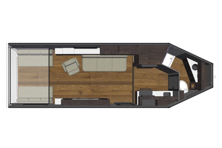 8026RV 3 Qtr Bath Floorplan