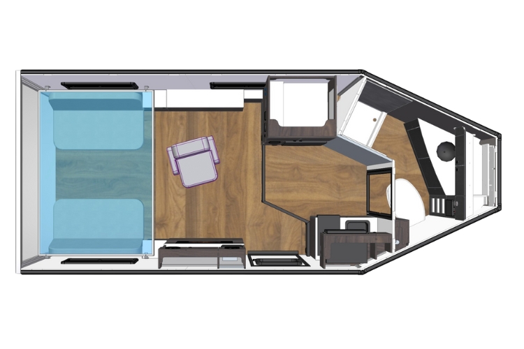 8019RV 3 Qtr Bath Floorplan